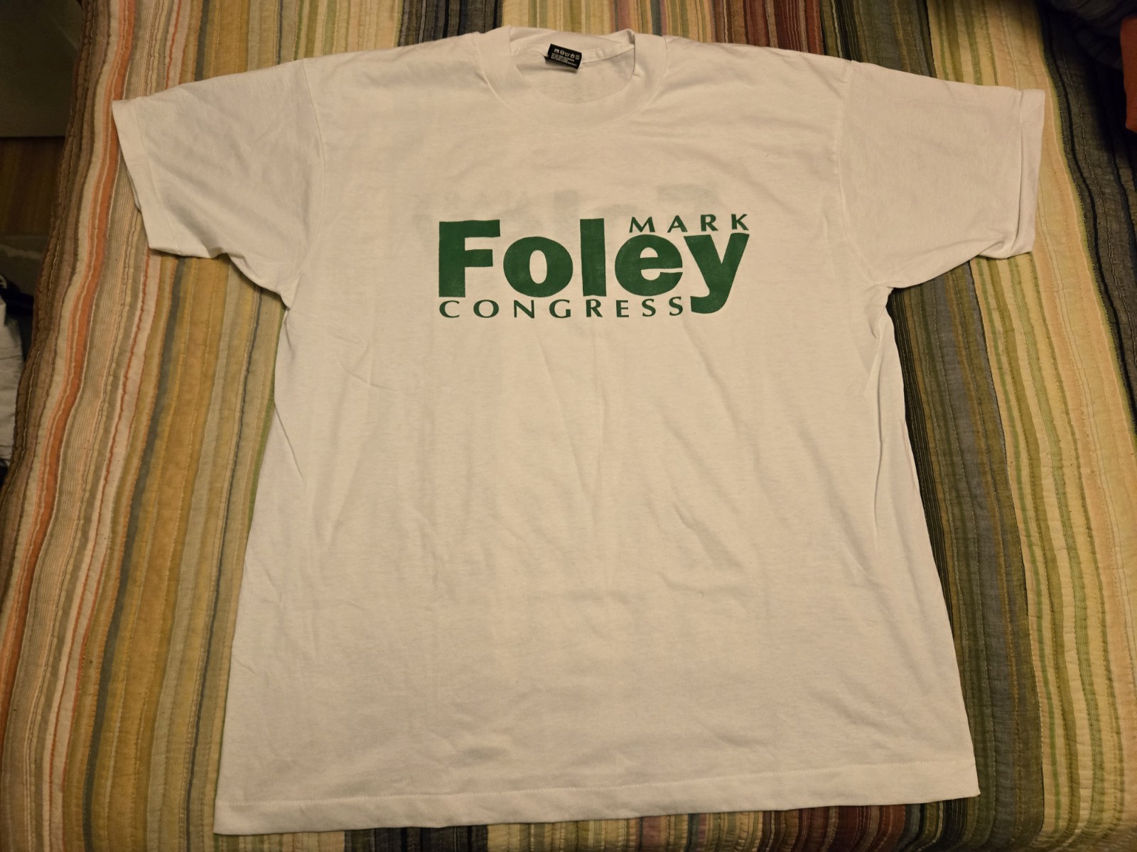 Mark Foley For Congress Tshirt From 1994 Sixe XL Never Worn Nor Washed. Perfect!