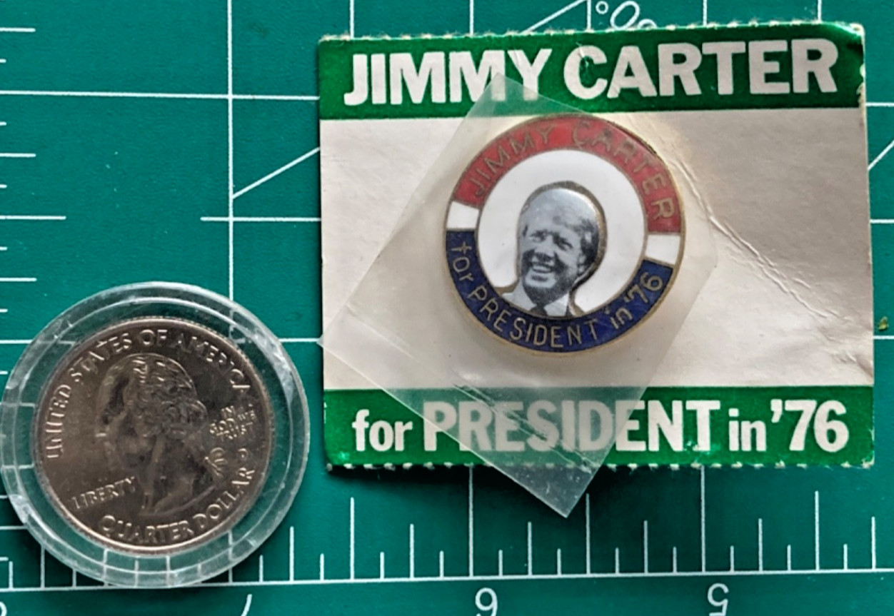 VTG NOS Jimmy Carter 1976 For President Official Political Campaign Button Pin