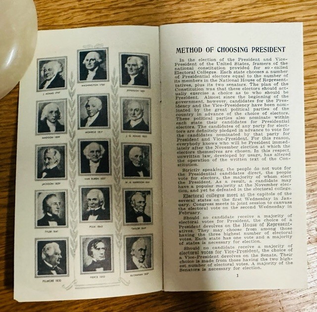 1932 Amsterdam Printing & Litho Co The Book Of Presidents Voters Pamphlet