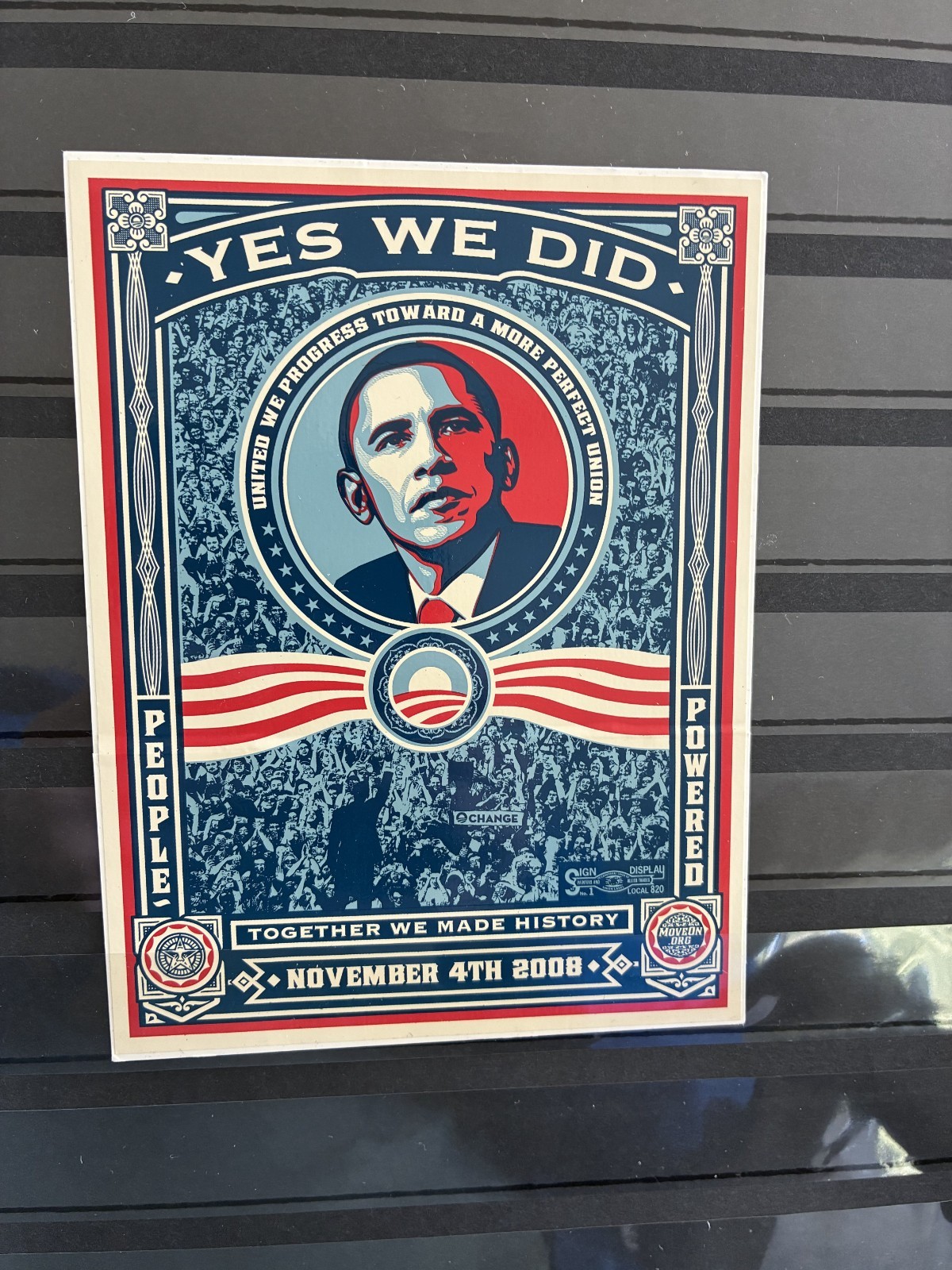 Barack Obama Official Yes we Did President November 4th 2008 Sticker