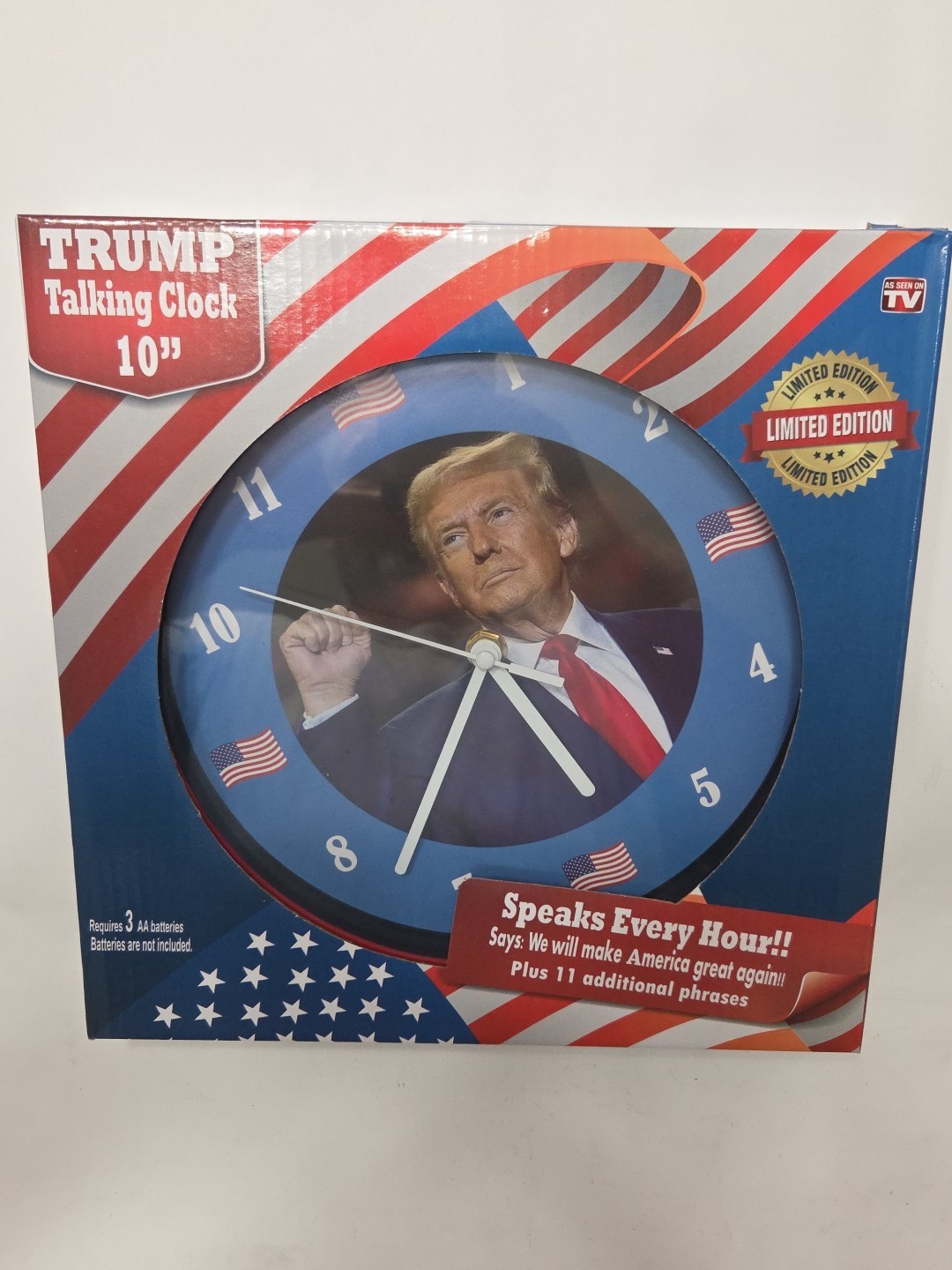 Trump Talking Clock 10″ Speaks Each Hour ‘We Will Make America Great Again!’