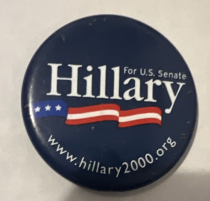 Hillary Clinton for US Sennate pin 2000 historic cool!
