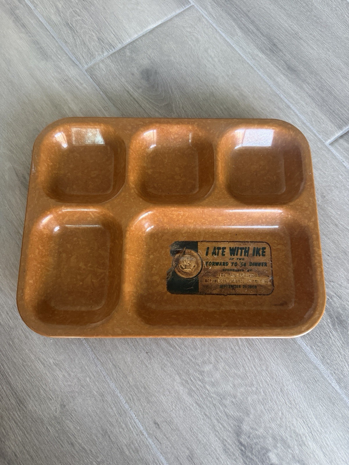 I ATE WITH IKE Sept 21, 1953 Molded Cafeteria Tray – Vintage Political History