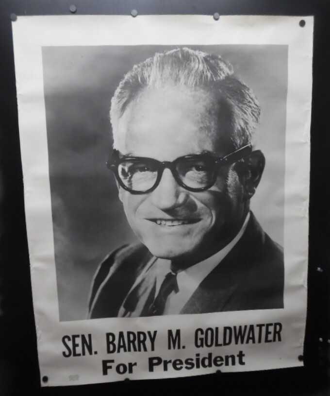 1964 Senator Barry Goldwater For President Campaign Poster Vintage 45 x 35 BIG