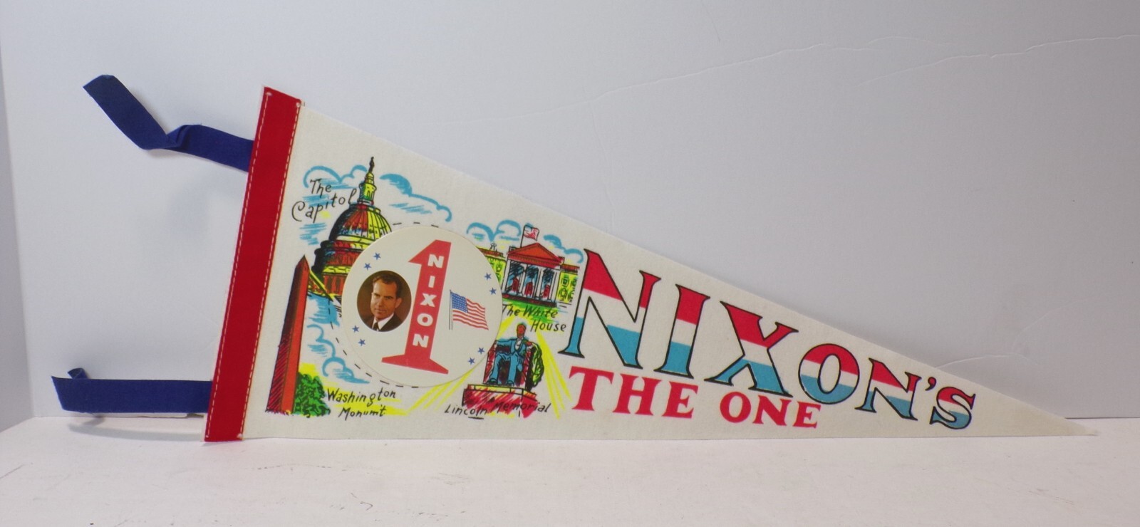 1969 Richard Nixon NIXON’S THE ONE Inauguration Pennant Flag 18″ 102424WT-D
