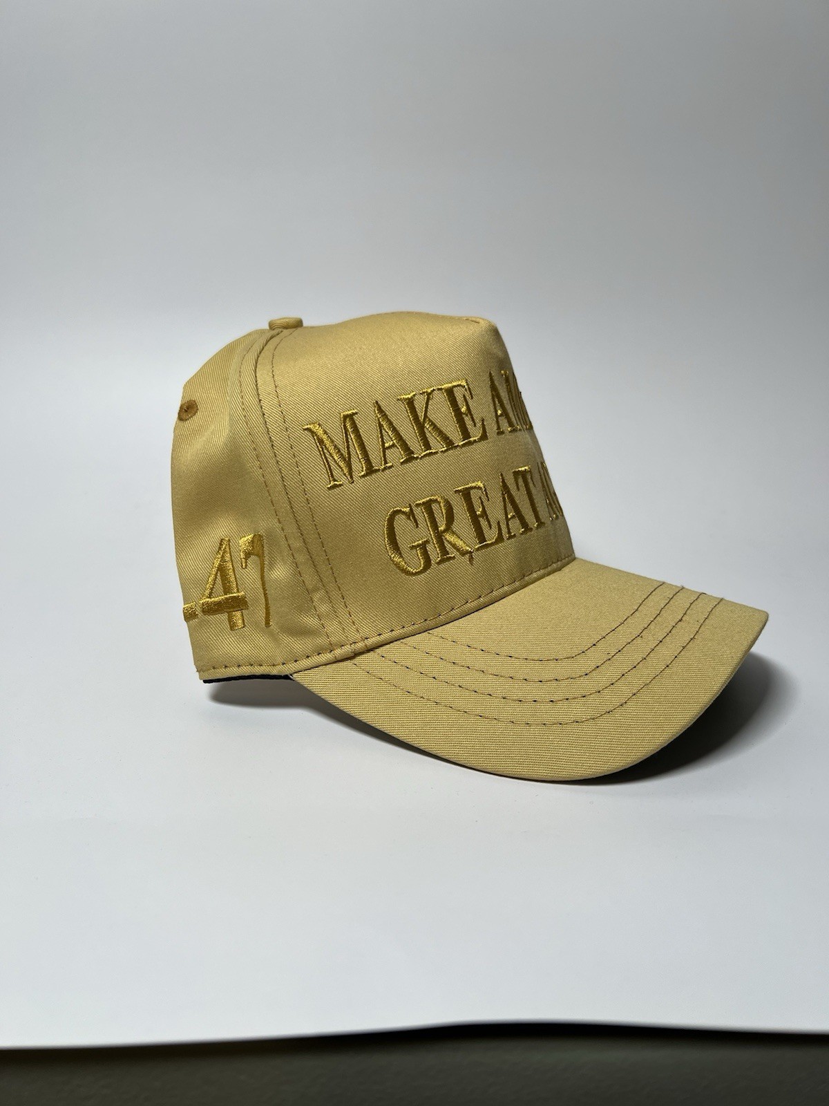 Official Donald Trump Campaign Rare All Gold Age MAGA Hat CaliFame Make America