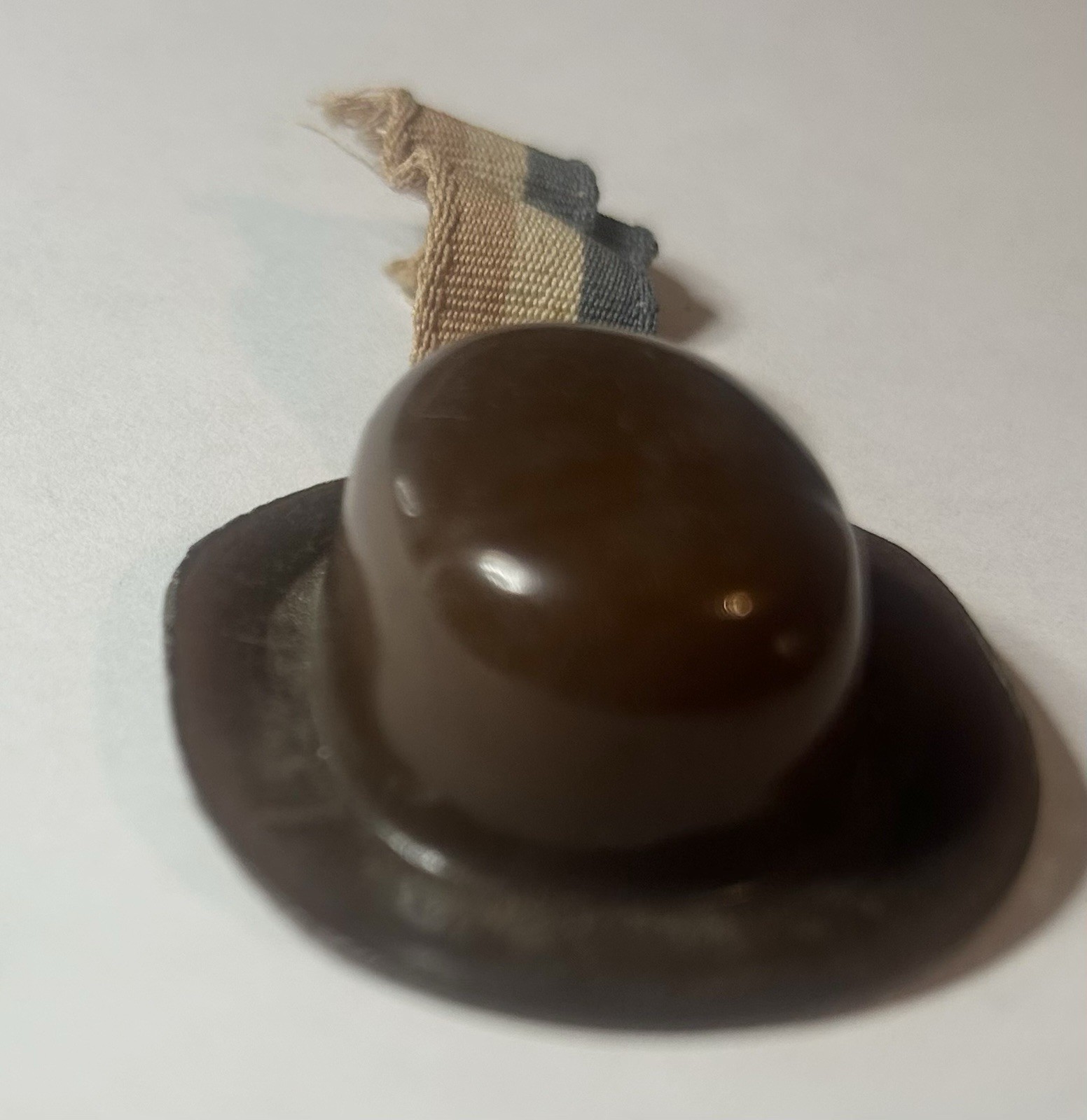 Alfred E. Smith Plastic Derby Hat Charm w/ Ribbon 1928