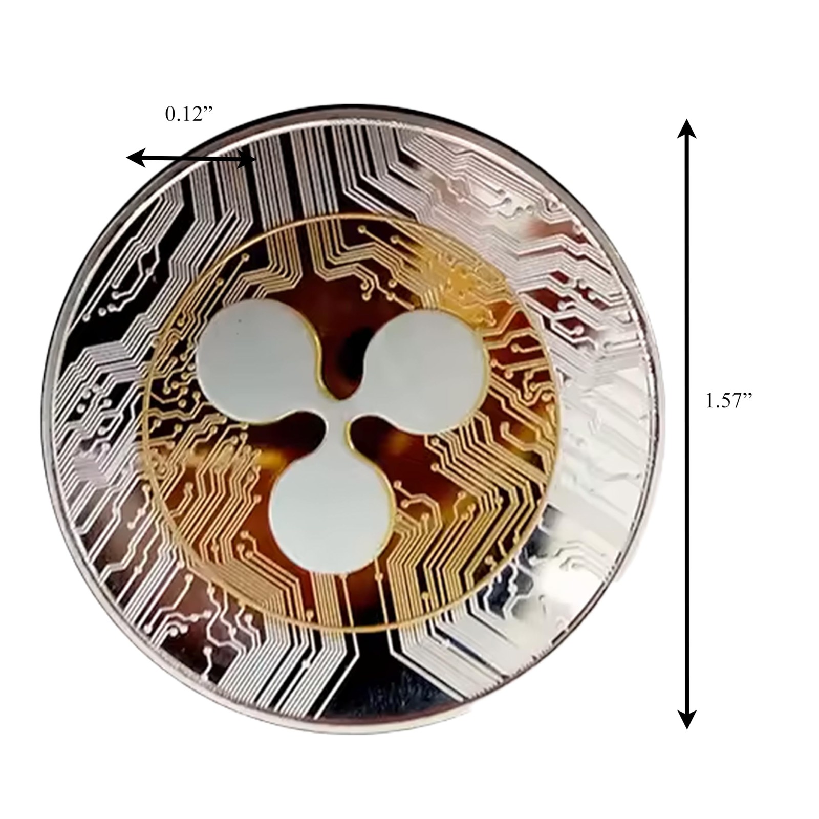 XRP Ripple Blockchain Crypto Gold on Silver Plated Coin Collectorâ€™s Medallion