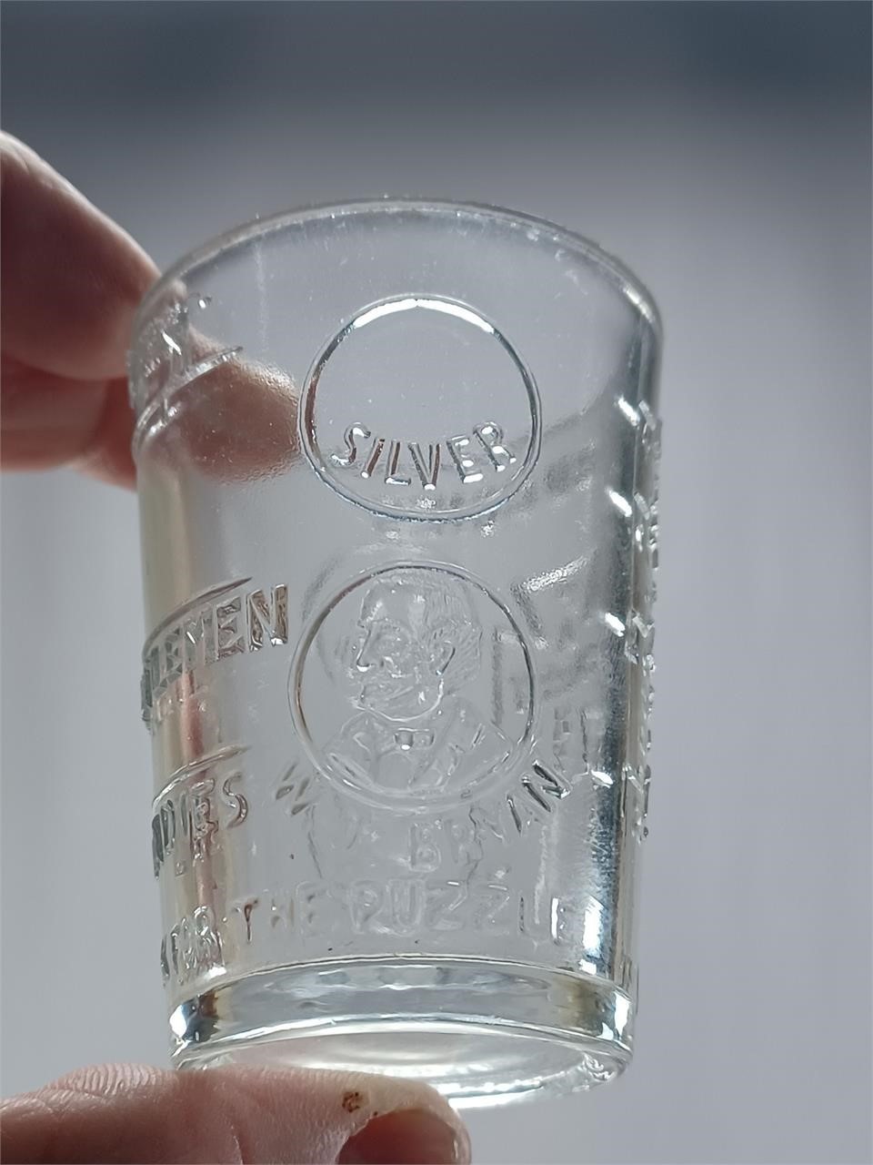 President Mckinley & Bryan Buggies Campaign Dose Glass Circa 1896