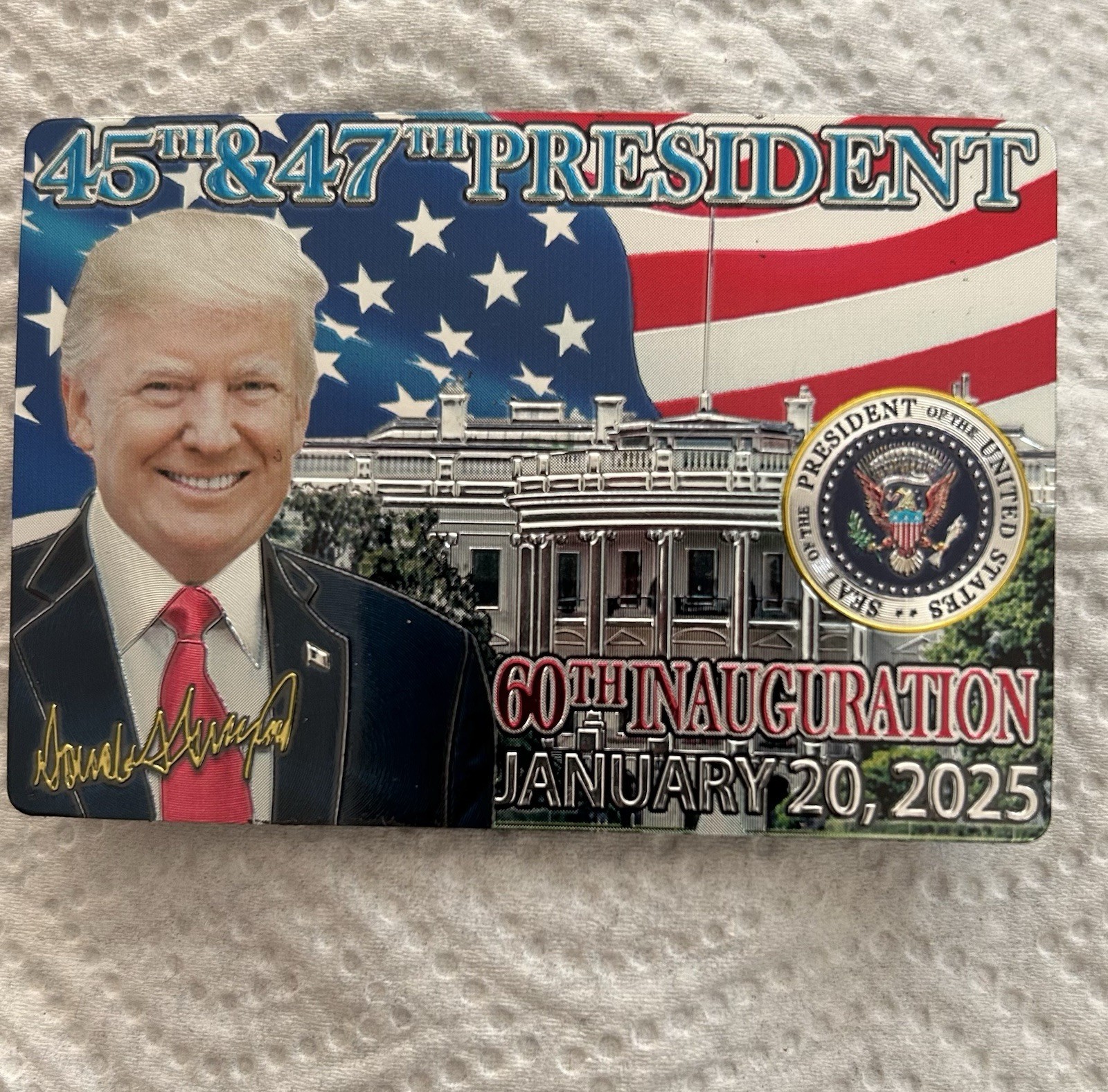 TRUMP USA FLAG MAGNET 45-47th PRESIDENT INAUGURATION REPUBLICAN MAGA GOP SIGNED