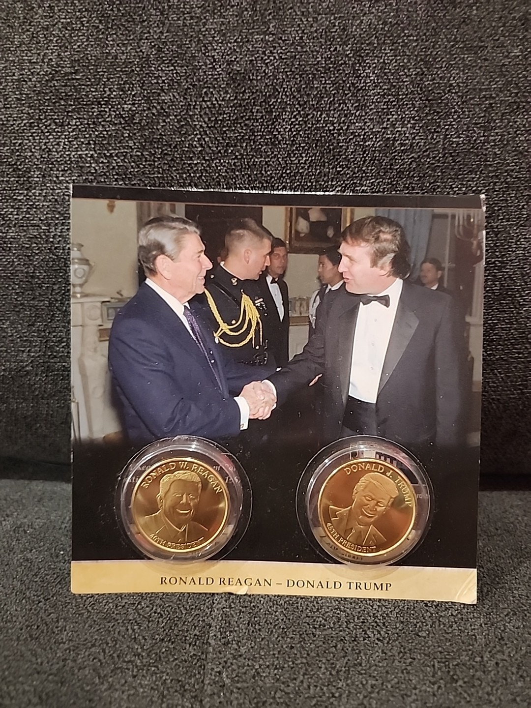 Republican Presidential Legacies – Ronald Reagan Donald Trump Coin Gold Plated
