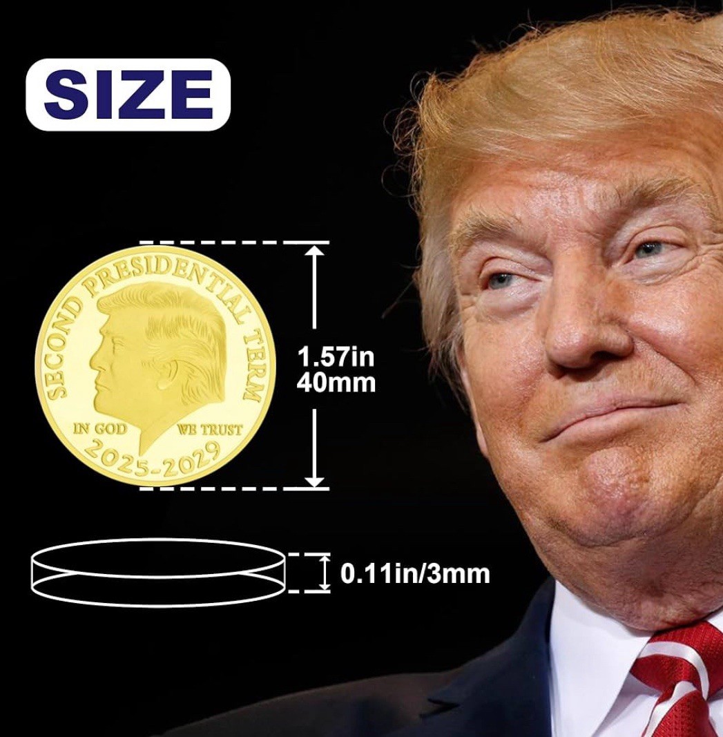 2025-2029 🇺🇸 Trump “Second Presidential Term” Golden Token Challenge Coin USA