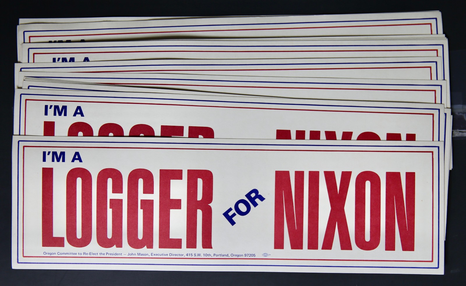Political Bumper Sticker – I’m A Logger for Nixon – Oregon M407