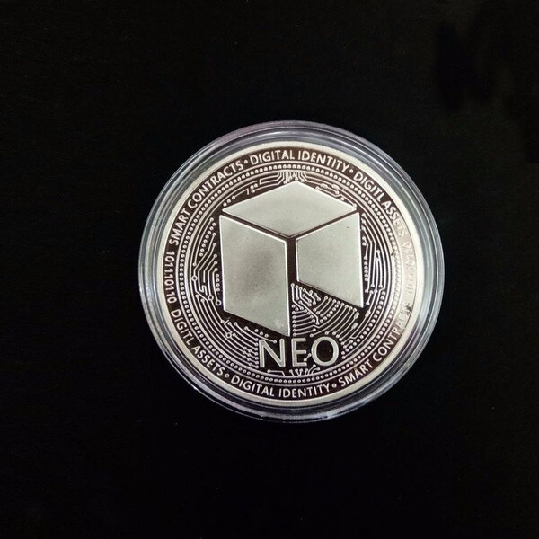 10x Coins Neo Iron Plated Collectible Crypto Coin in plastic case