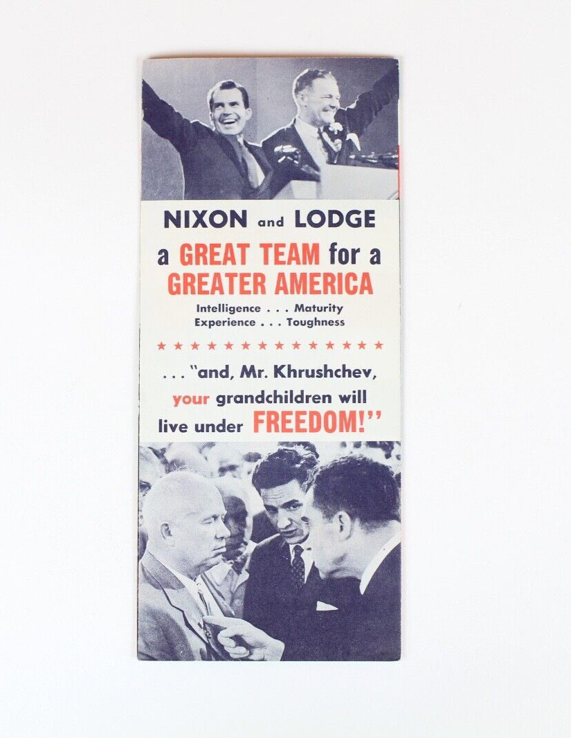 1960’s Nixon Wisconsin Anti Communist Khrushchev USSR Campaign Ephemera