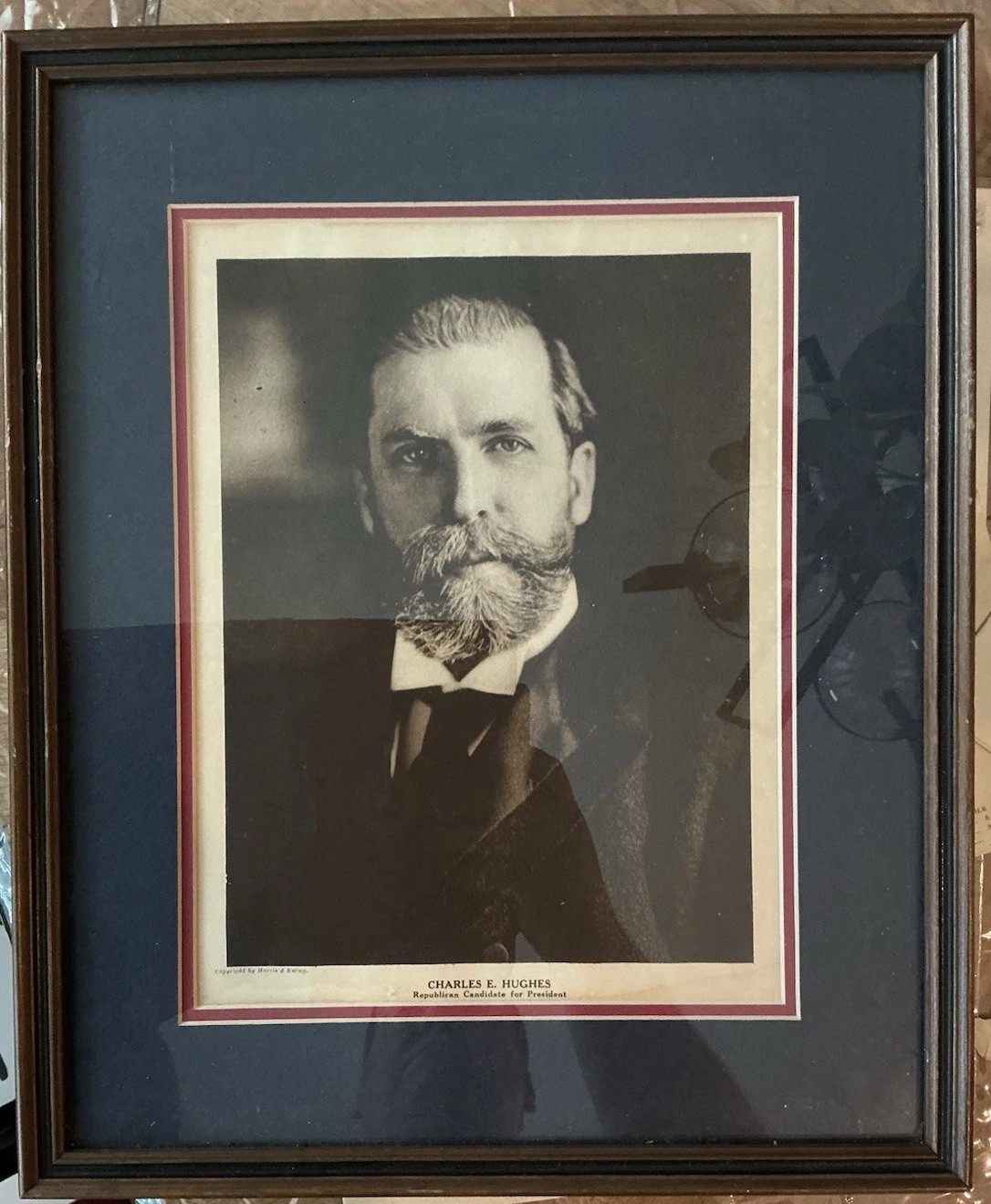 Charles Evans Hughes Matted And Framed Portrait From 1916 Presidential Campaign