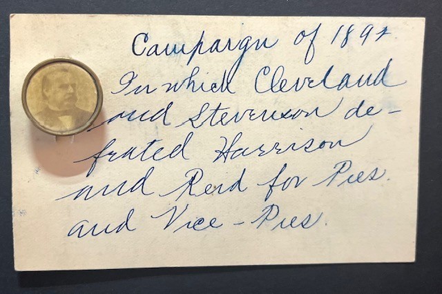 1892 Cleveland-Stevenson U.S. Presidential Campaign Pin