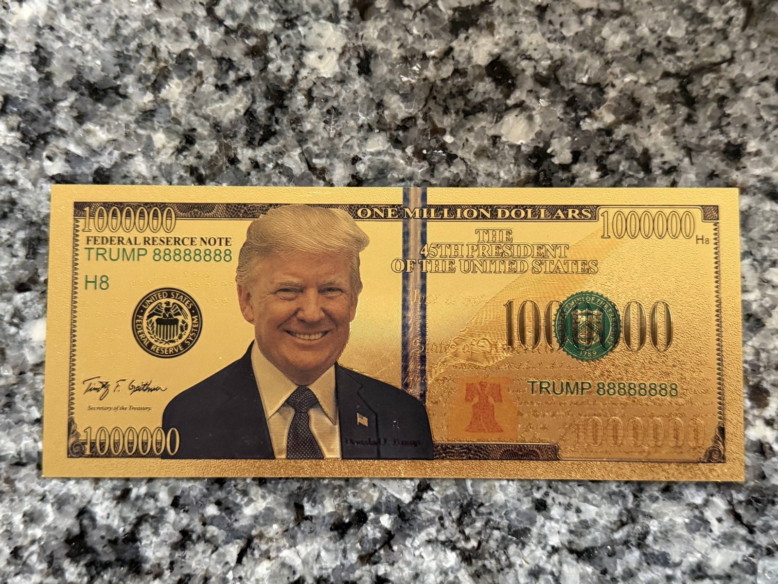 Lot of 4 Donald Trump $1 Million Dollar Bank Note 24kt Gold Foil Commemorative