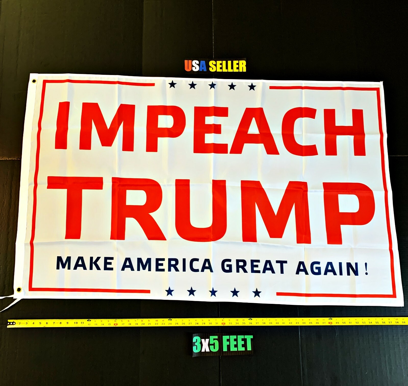 Impeach Trump Flag FREE FIRST CLASS SHIP Save America Dump Biden Anti ONE SIDED