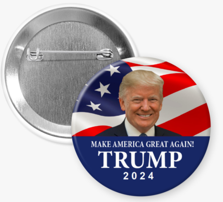 8-pack Trump 2024 Buttons – MAKE AMERICA GREAT AGAIN – Trump 2024 pins (2.25 in)