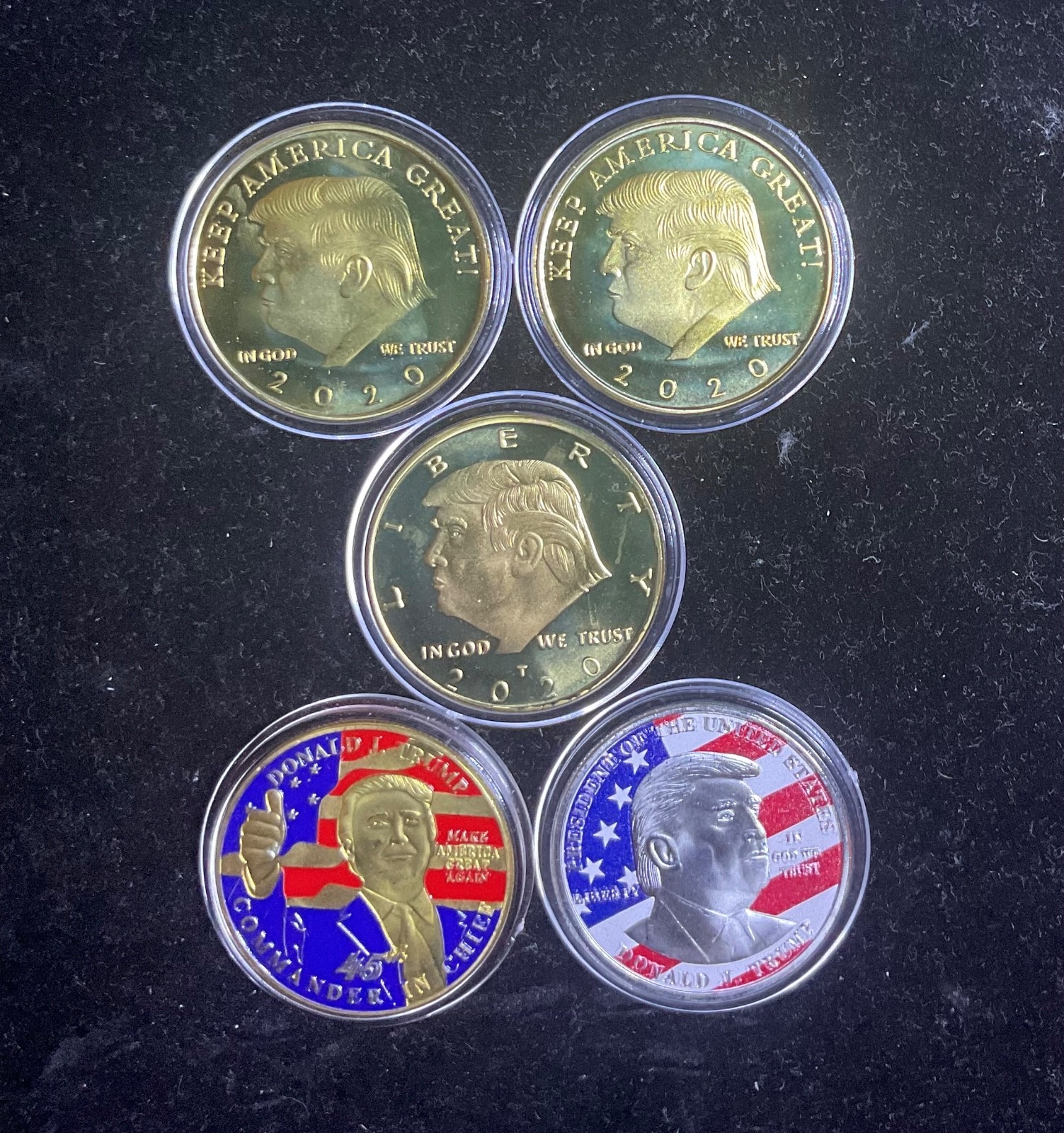 2020 Donald Trump Lot of 5 Challenge Coins Commemorative Presidential Seal MAGA