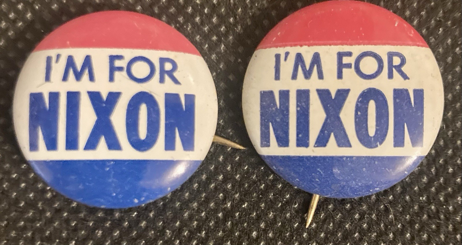 Richard Nixon 1968 Campaign Buttons 7/8″ “I’m For Nixon” Lot of 2