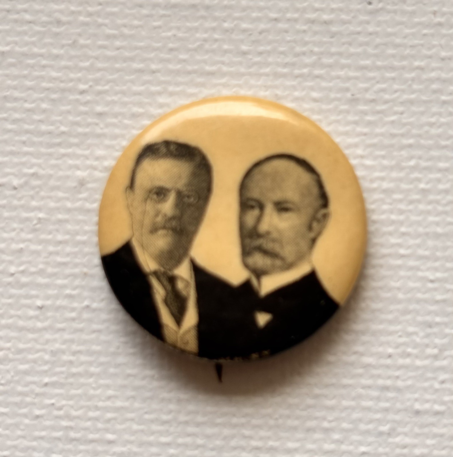 1904 Teddy Roosevelt Chas Fairbanks Sepia Prez Campaign Pinback 1″