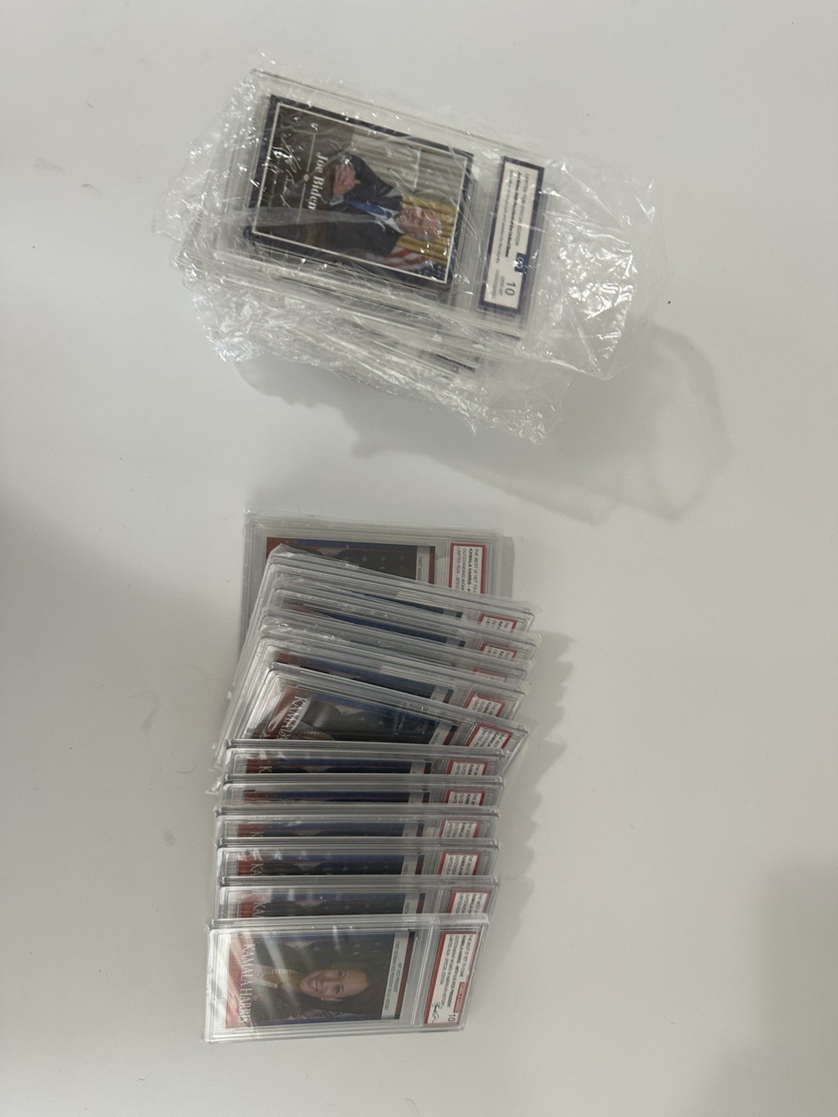 Lot of 28 Joe Biden & Kamala Harris Unlicensed Graded Trading Cards Style Slabs