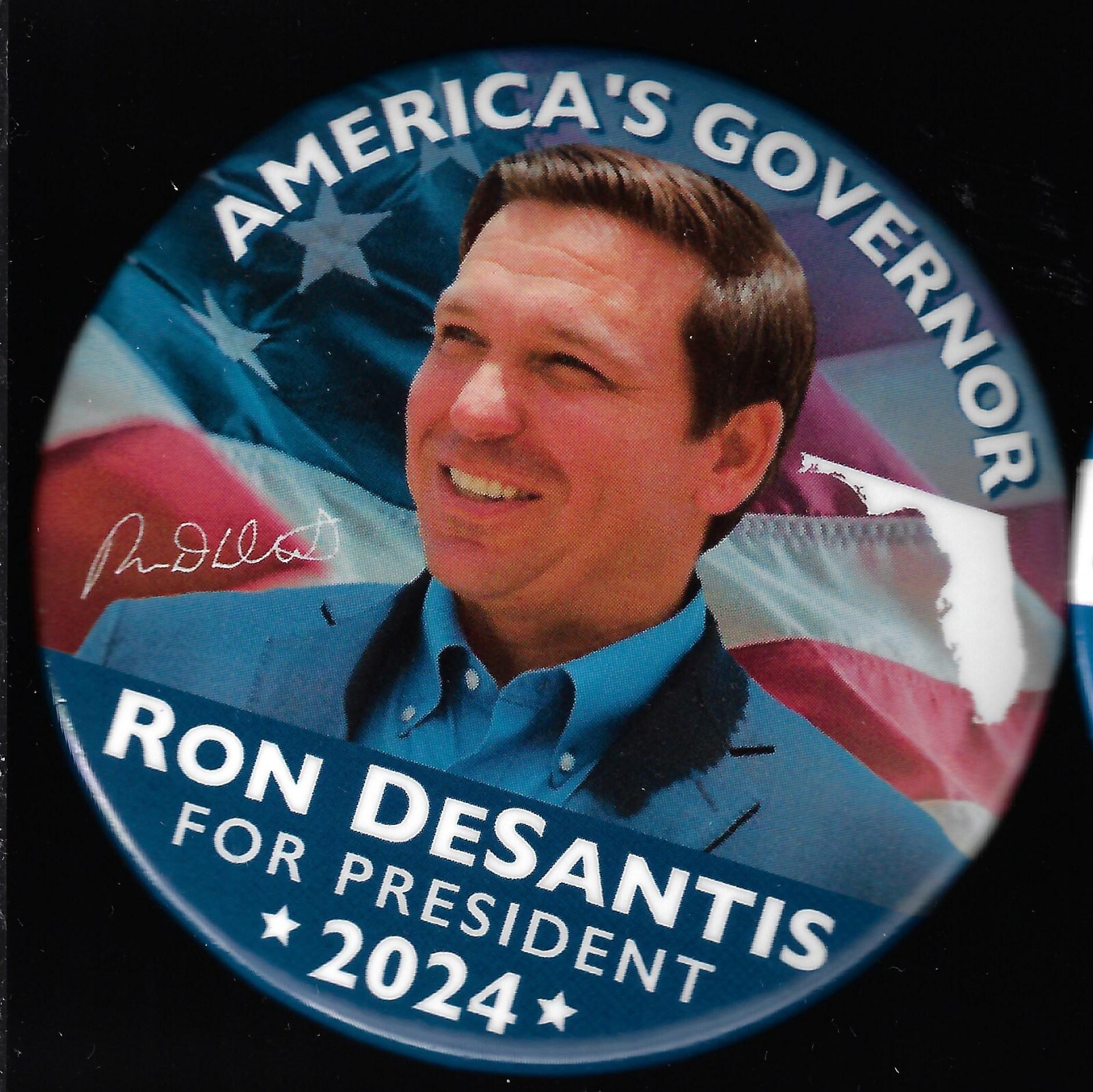 2024 Ron DeSantis For President #2 America’s Governor Patriotic Flag Signature