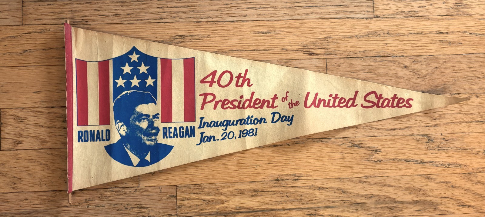 Vintage Ronald Reagan Inauguration Day Jan. 20, 1981 Pennant – 30 inches