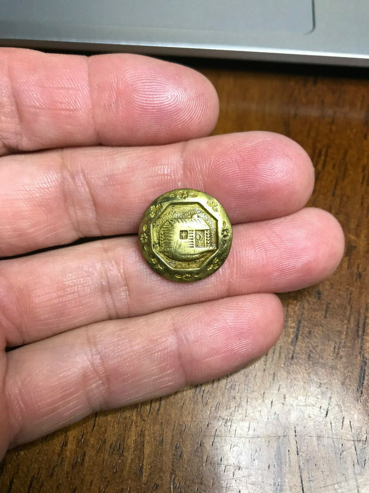 1-Piece Pre Civil War c.1840 William Harrison Log Cabin Campaign Coat Button