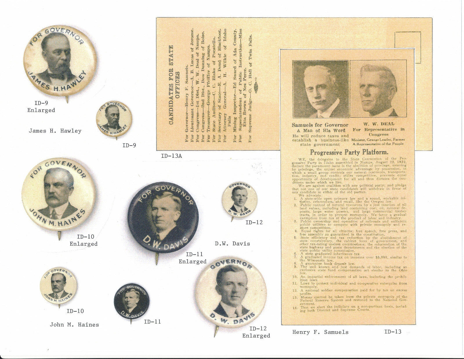 Political Campaign Items Idaho-Montana-N.Dakota-S.Dakota-Wyoming 256 page book