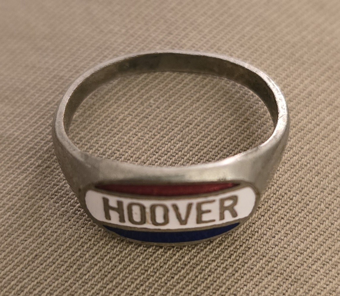 1928 Herbert Hoover Sterling Silver Enameled Presidential Campaign Ring!