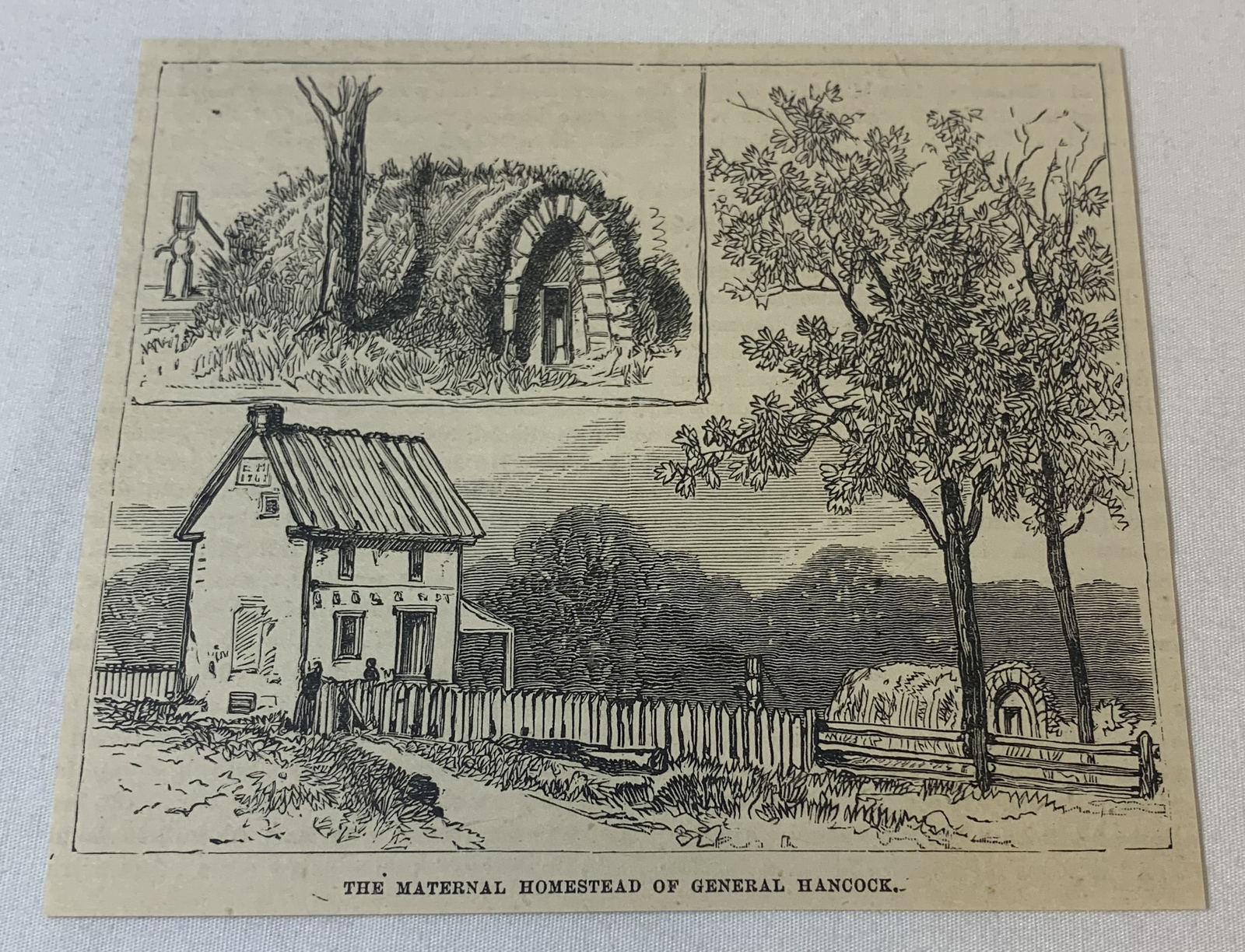 1880 magazine engraving ~ WINFIELD SCOTT HANCOCK Maternal Home #1