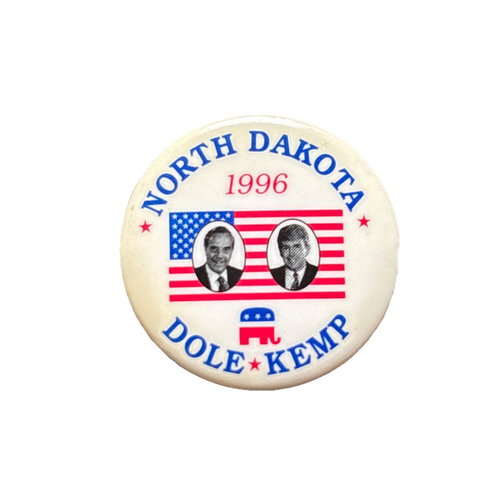 1996 Bob Dole for President North Dakota 50 State 1.5″ Button Jack Kemp Pinback