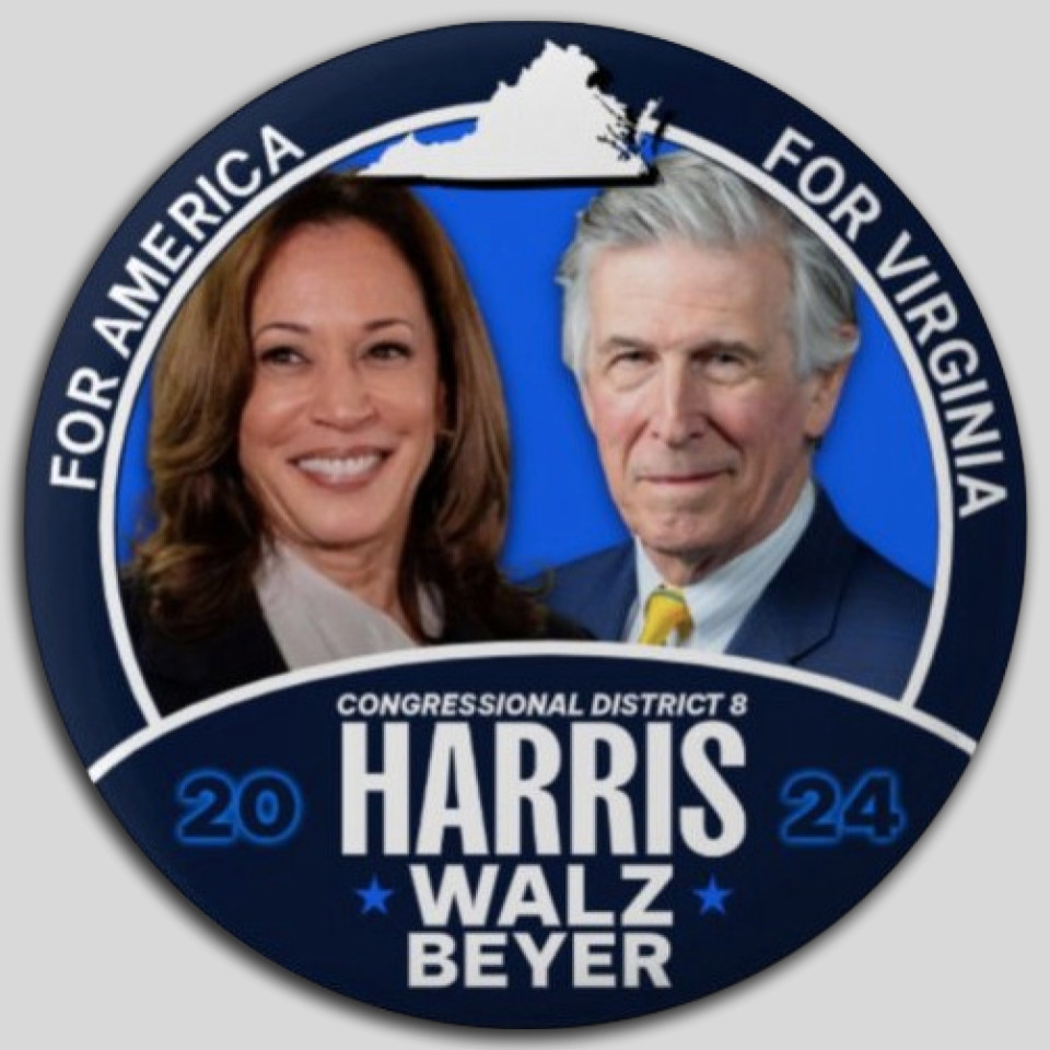 Kamala Harris Don Beyer Congress Pin Button Jugate Virginia Democrat President