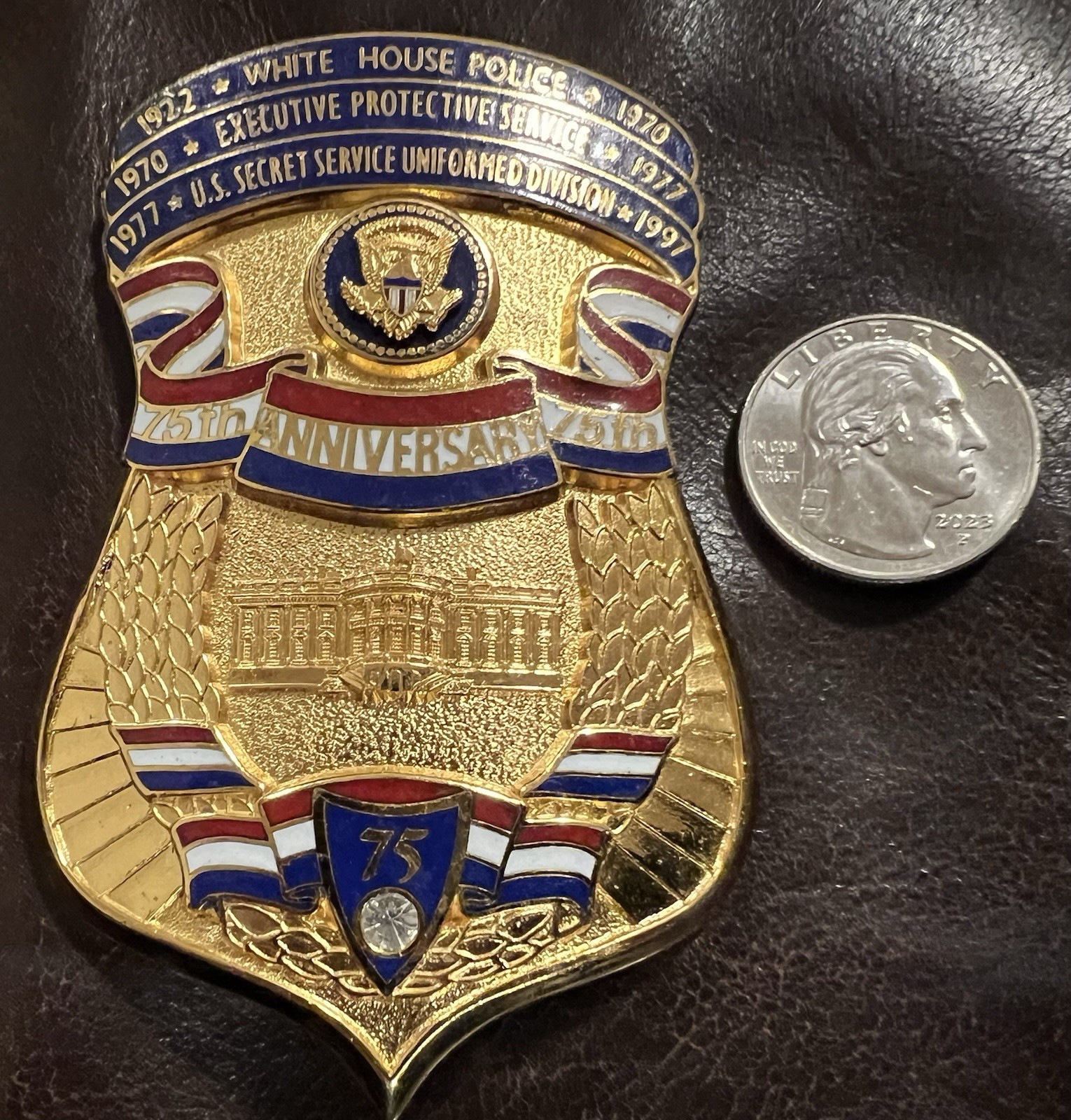 Obsolete Commemorative White House Uniformed Div. BADGE #518 Shield HALLMARKED
