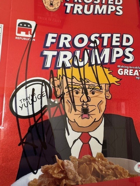 Frosted Trumps Autographed Cereal Box JSA LOA Trump Certified Signature & PSADNA