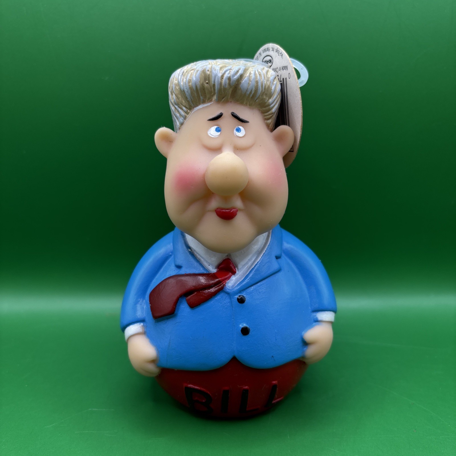 RARE 1996 Vo-Toys Political Challengers 6″ Squeaky Dog Toy – Bill Clinton – NWT