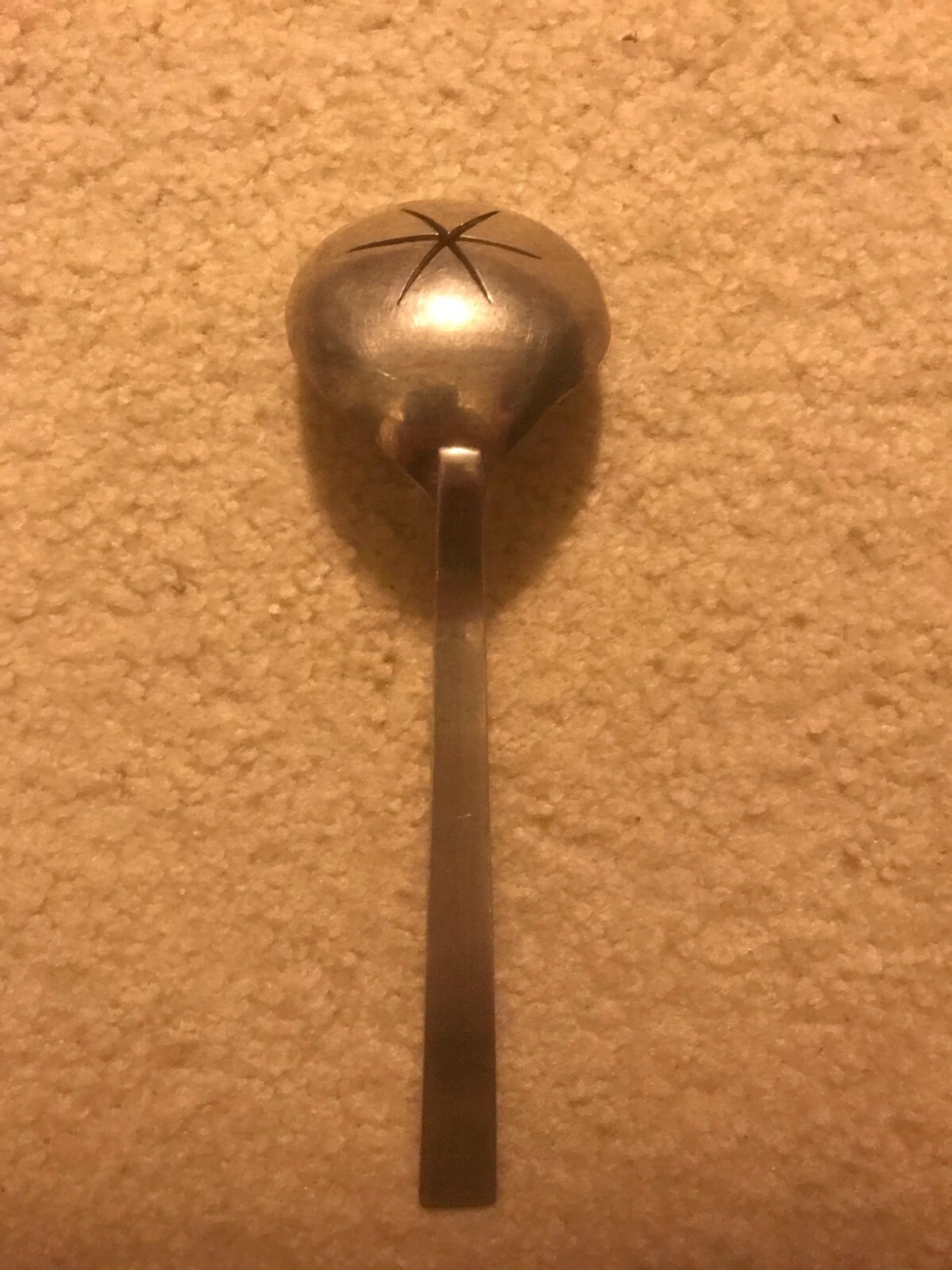 Vtg handmade SILVER PLATED SUGAR SIFTER TEA STRAINER SERVING SPOON LADLE 8.75″L