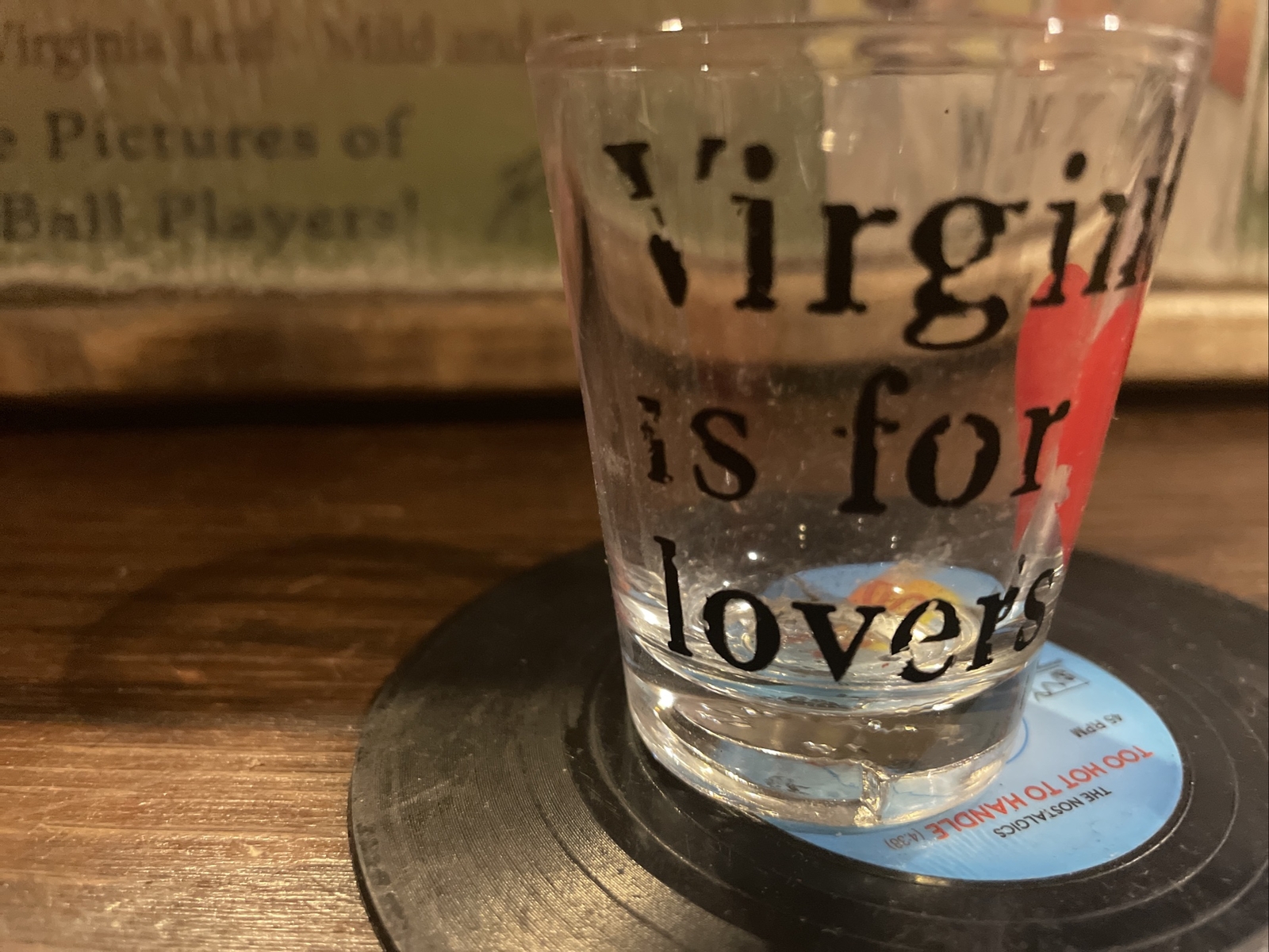 Virginia US ❤️ VA is for Lovers Shot Glass Letters Slightly Chipped Barware