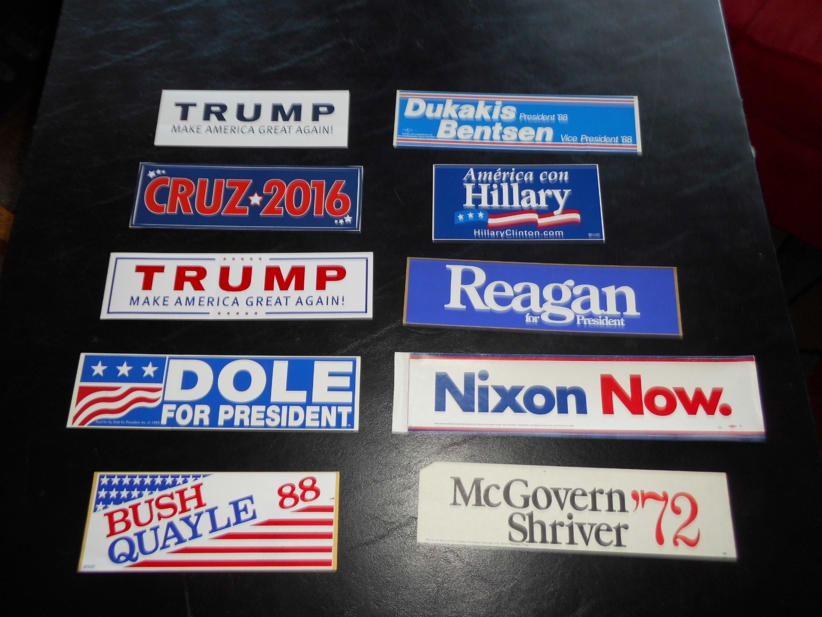 (GRB-10C) Lot Of 10 Patriotic And Presidential Campaign Bumper Stickers