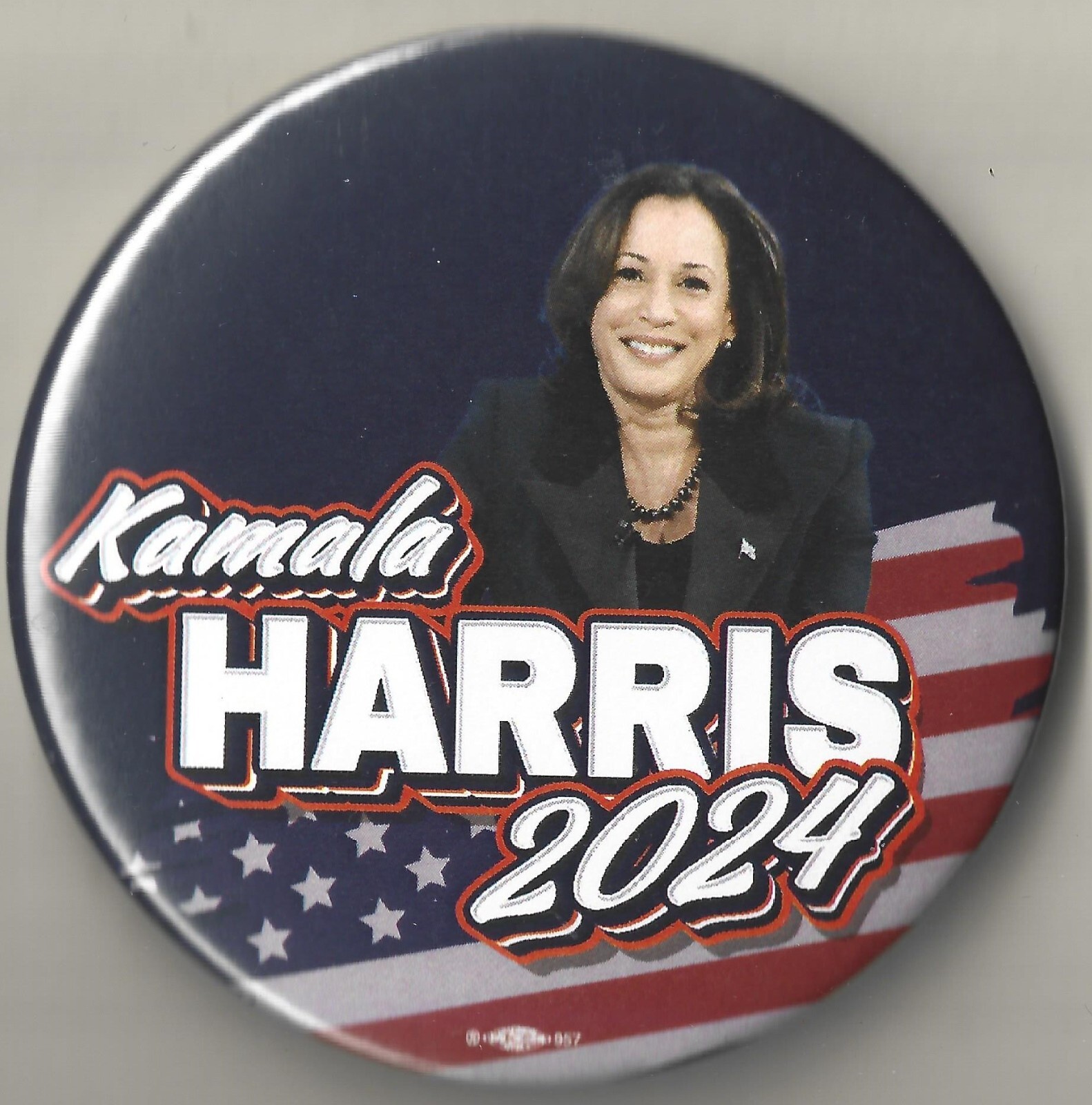 2024 Kamala Harris- 3″/”Navy Blue Patriotic” Presidential Campaign Button(Pin22)
