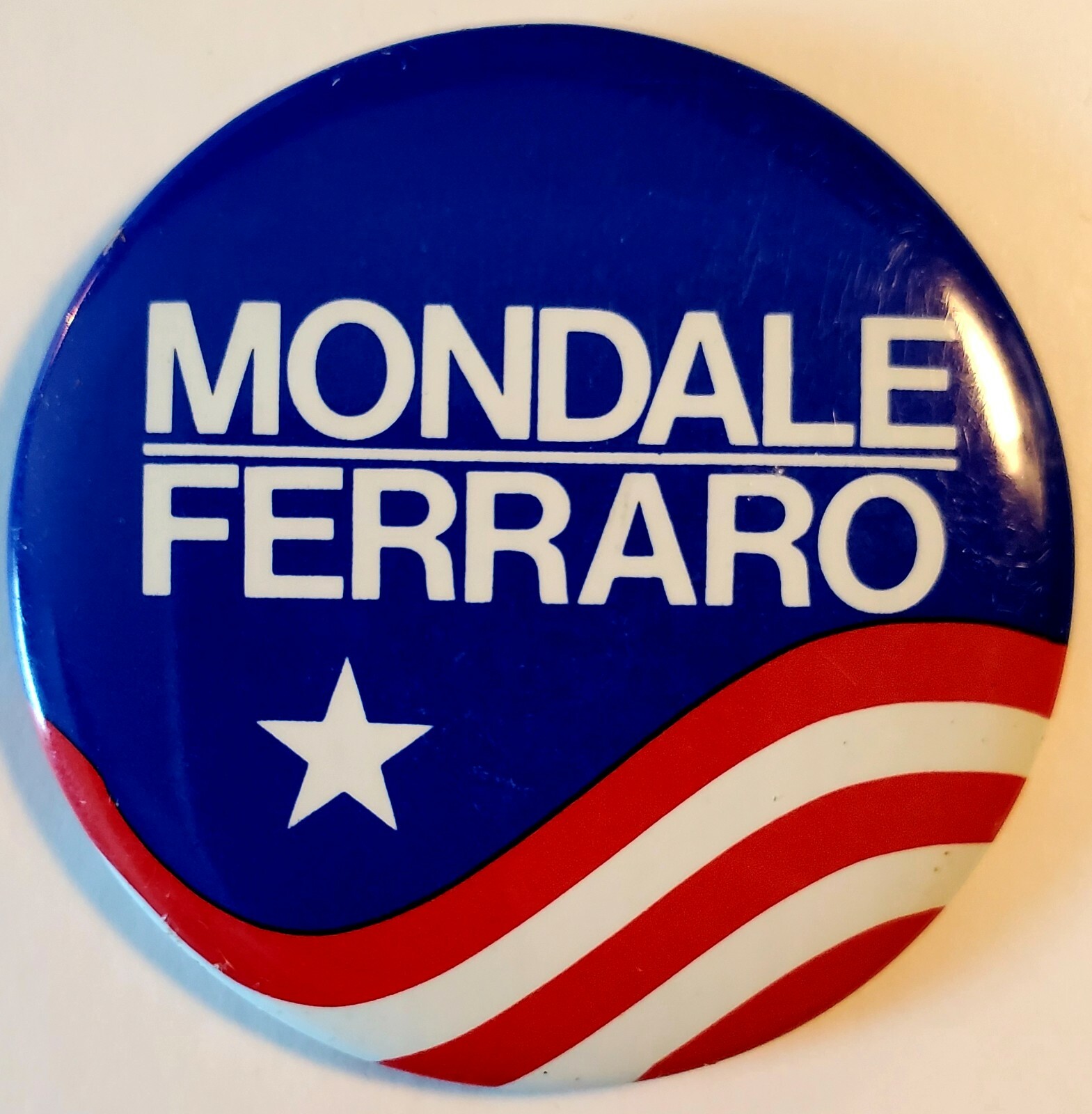 Mondale Ferraro Official 1984 Campaign Pin Political Button Dem Presidential 80s