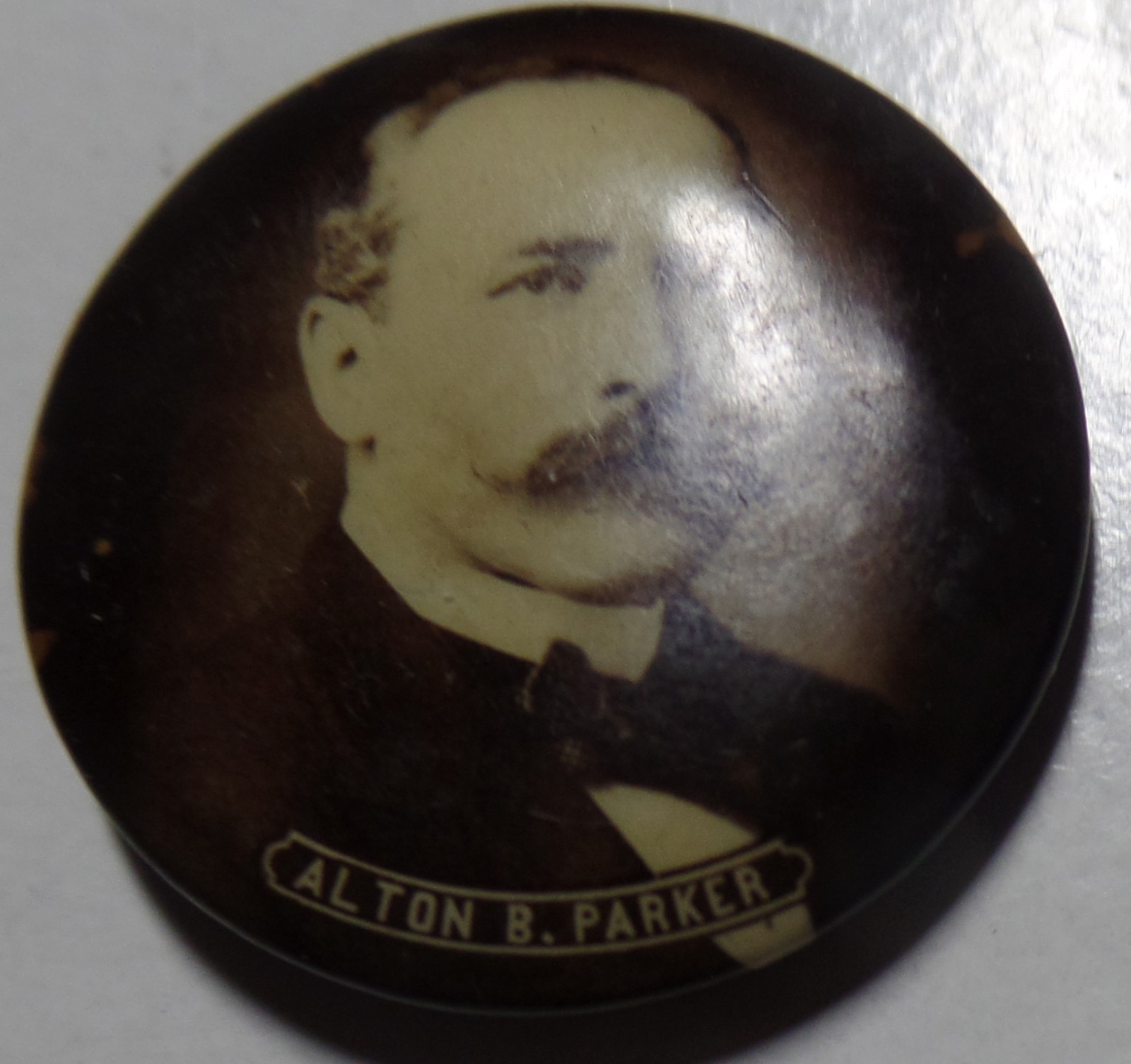 1″ Sepia Image 1904 Alton Parker Presidential Campaign Pin Lost 2 T Roosevelt