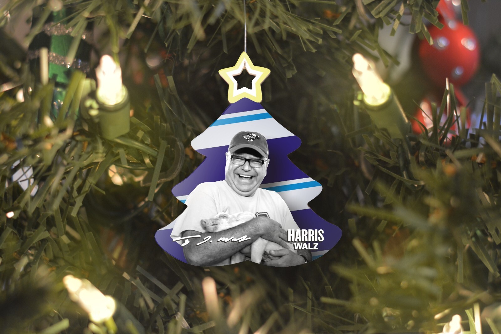 Tim Walz Signature Christmas Tree Ornament