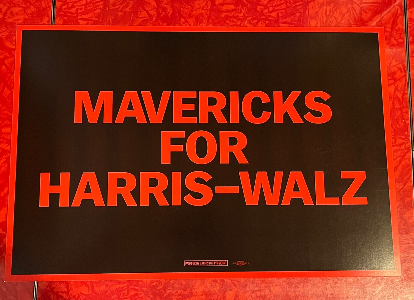 2024 KAMALA HARRIS / TIM WALZ NEBRASKA-OMAHA UNO MAVERICKS CAMPAIN SIGN 18″x12″