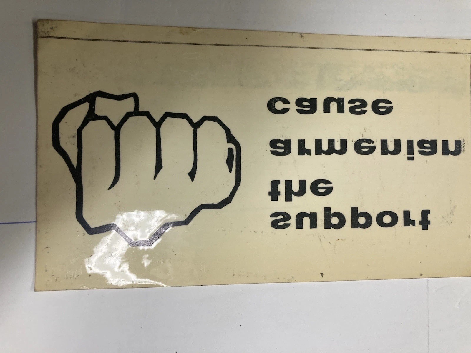 VINTAGE ’60’S WINDOW Sticker “SUPPORT THE ARMENIAN CAUSE”
