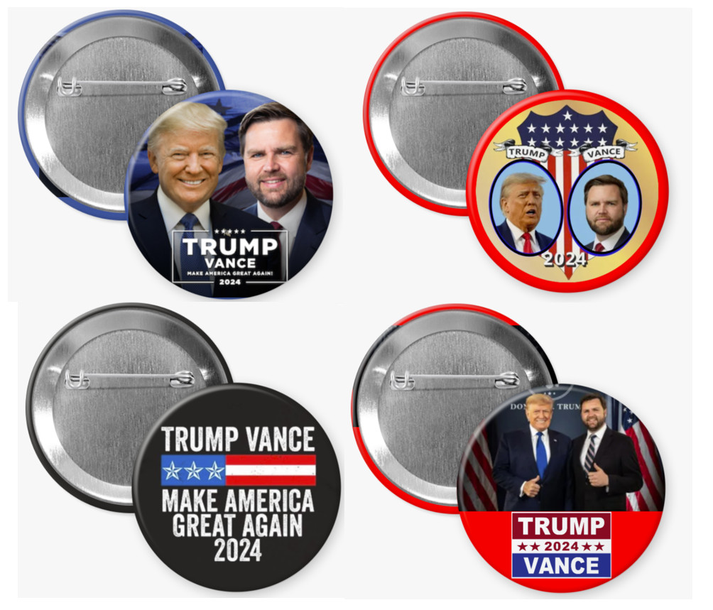 Trump-Vance 2024 4-Pack Campaign Buttons (2.25 inches) – Trump Vance 2024 pins
