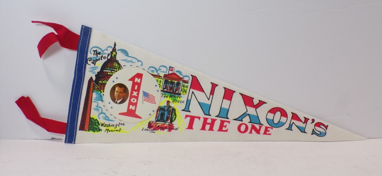 1969 Richard Nixon NIXON’S THE ONE Inauguration Pennant Flag 18″ 102424WT-O